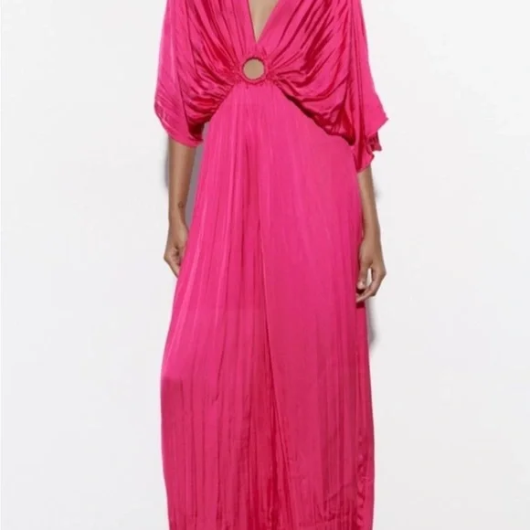 Zara Fuchsia Plunge Dress - Picture 2 of 6